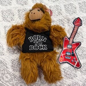 ALF Born To Rock Plush Hand Puppet Alien Burger King Toy 11"  Vintage 1988